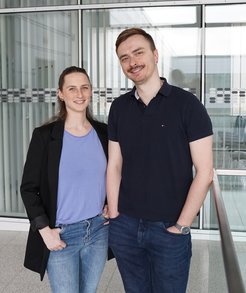 Dr. Leanid Laganenka and Technical Assistant Melissa Kivoloka in March 2025